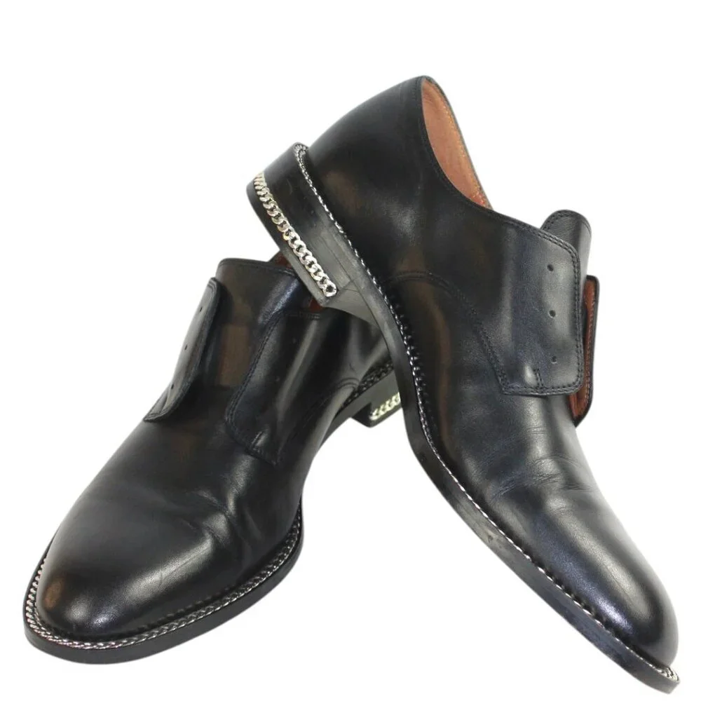Givenchy Paris Rosanna Chain Black Leather Men’s Derby Shoe  Size 41  (US 8)